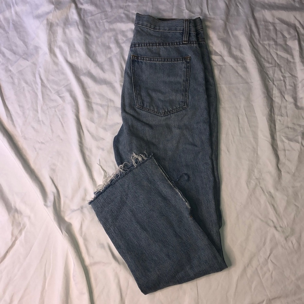 Cropped Light-Wash Jeans
